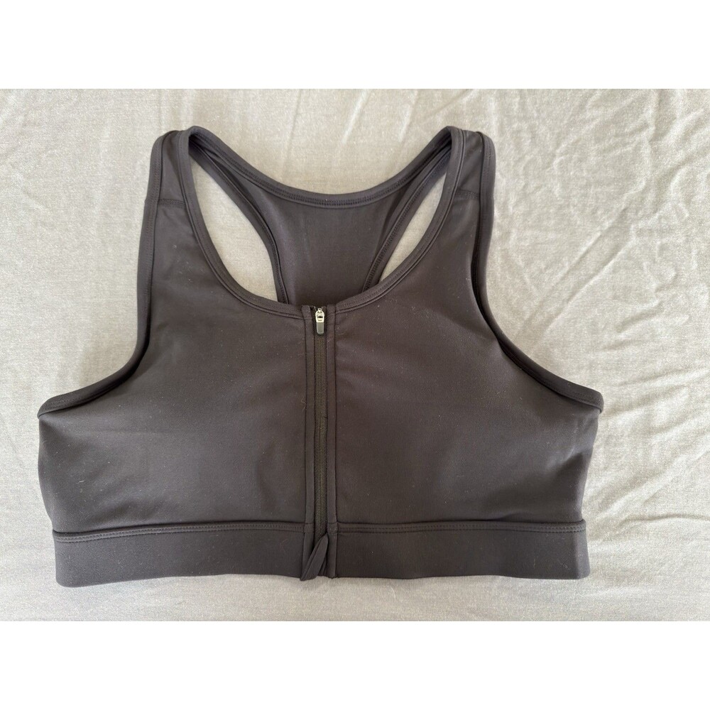 PBX Pro Women’s Black Zip Front Racerback Padded Sports Bra XL